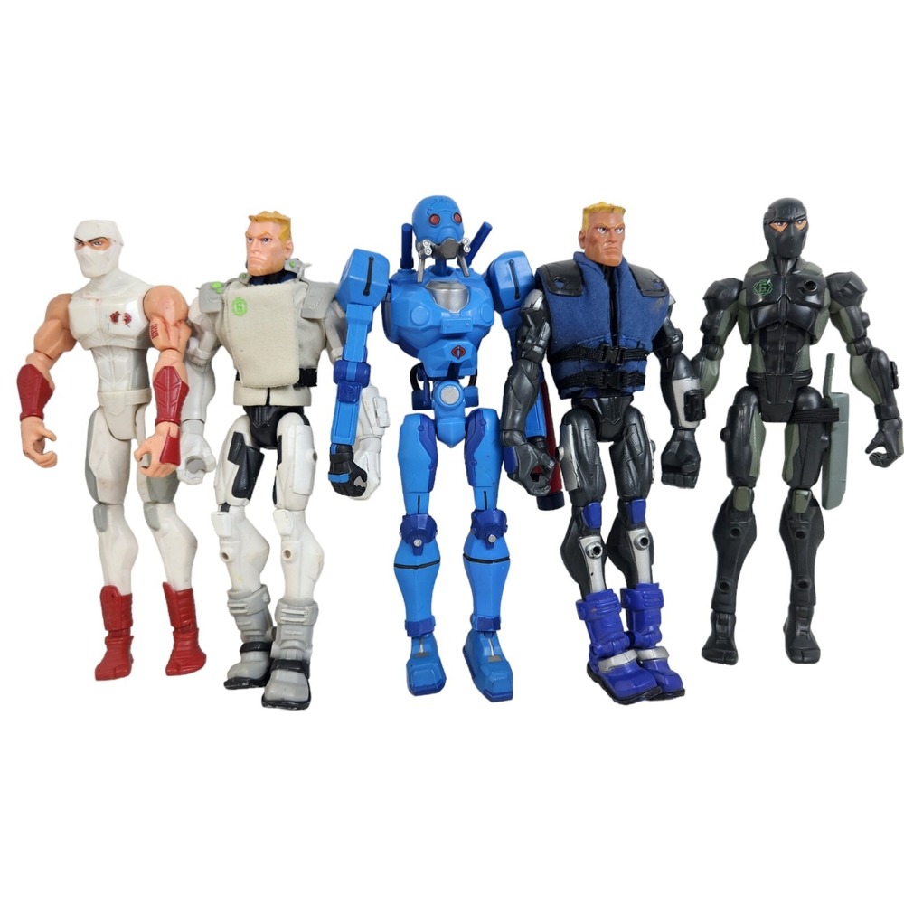 5 GI Joe Sigma 6 Action Figures 8" Arctic Duke Snake Eyes Cobra Sky Storm Shadow